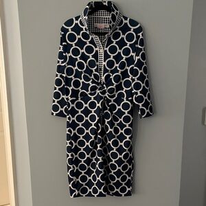Gretchen Scott Designs Navy and White Geo Twist and Shout Dress